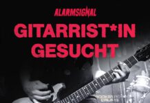 Alarmsignal suchen Verstärkung an der Gitarre Alarmsignal
